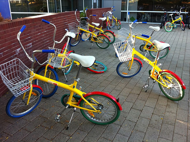 Bikes at Google's Mountain View HQ. Via flickr/Luis Villa del Campo.