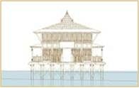 Water View of Water Villa - Design and Drawing by Hector Valverde