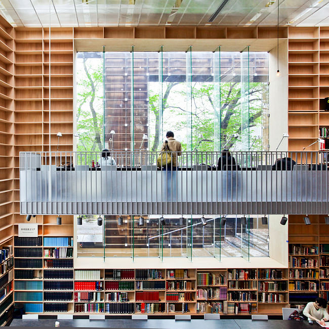 Inside Fujimoto's library.