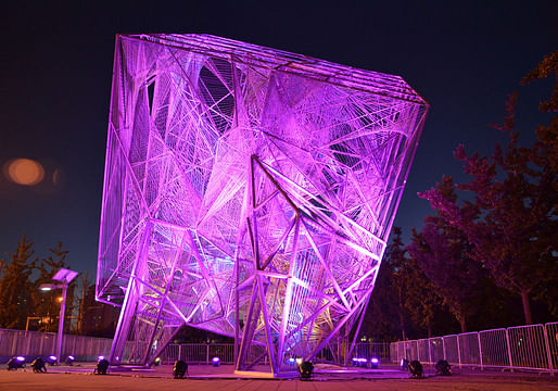 Oyler Wu Collaborative's "The Cube" at the 2013 Beijing Biennale. Photo: Jason Wheeler.