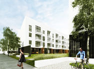 Low-cost multifamily residential in Wysoka near Wroclaw, Poland. 