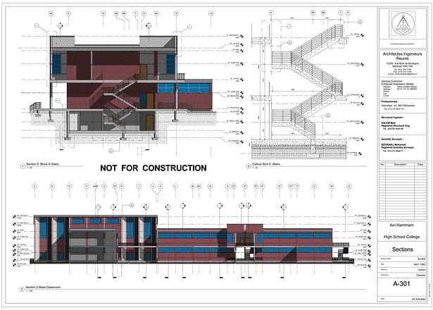 Ain Hammam High School A-301 - Building Sections - (Ain Hammam - Algeria) 