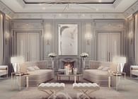 Lounge Room Design in Refined Transitional Style