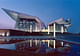 Image of the main entrance plaza at night time (Photo: Jussi Tiainen)