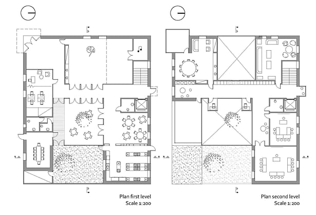 first and second floor floor plans