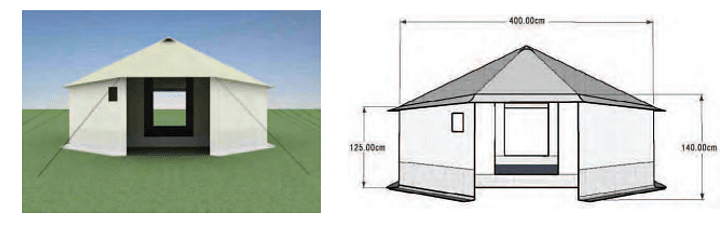 UNHCR 'Family Tent' is designed for a five-person family. Credit: UNHCR