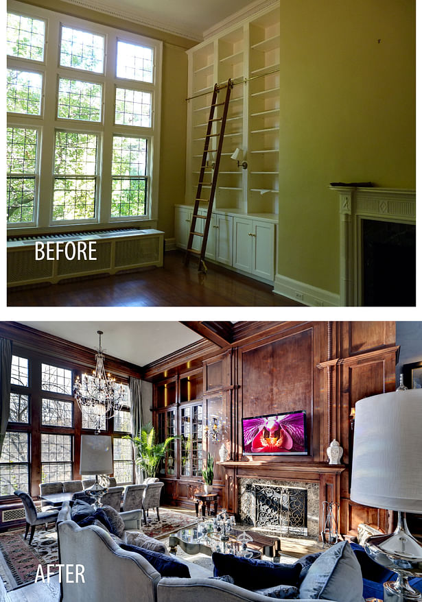 An amazing Great Room with a 12'x12' window, brought back to life and given a new look.