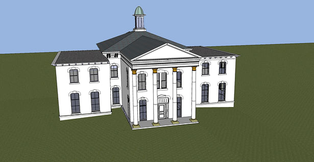Perspective Image of Sketchup Model - New Main Entrance