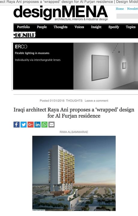 Thank you designMENA for the article. Iraqi Architect Raya Ani proposes a 'Wrapped' design for Al Furjan residence. https://lnkd.in/fqdAYB4