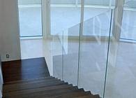 Floating Stair + Glass Standoff Railings