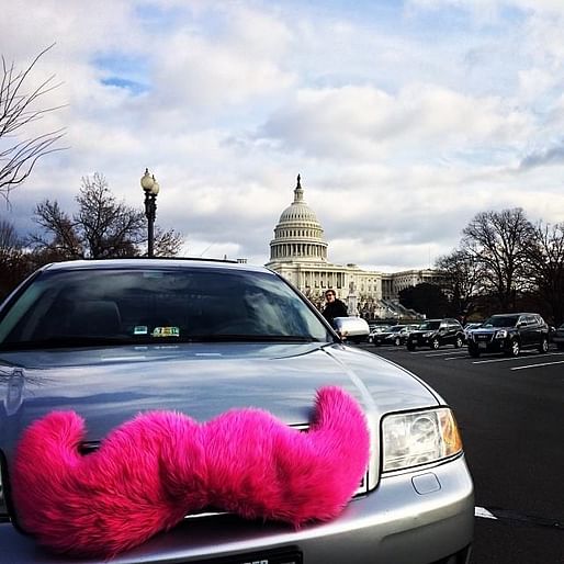 A Lyft car outside of the Capitol Building in DC. Image via futuristvc.com.