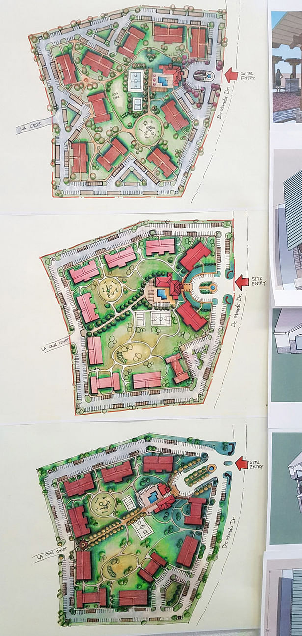 3 stories apartment Site Plan study. Different arrangement of Advenir at Legado Ranch apartment building to maximize building count as well as creating spaces between building for occupants. 4001 De Morada Dr, Odessa, TX. 79765