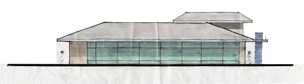 Hand Sketch of Proposed Street (East Building) Elevation