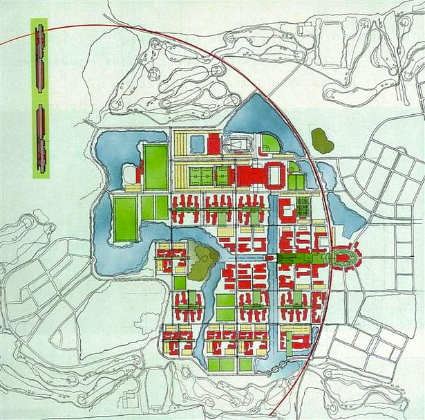Campus Plan with adjacent town plan.
