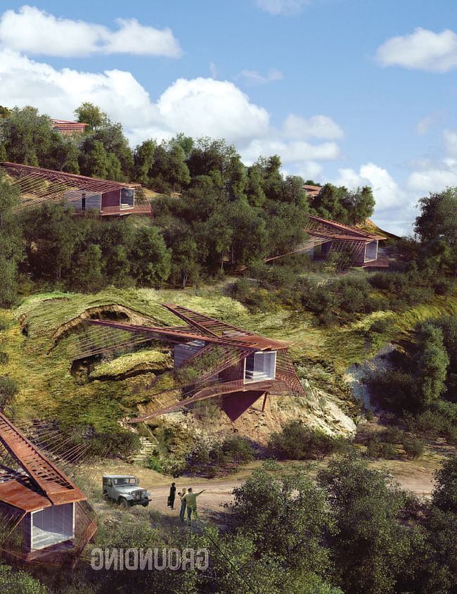 Hillside view. (Rendered in collaboration with Viktor Ramos)
