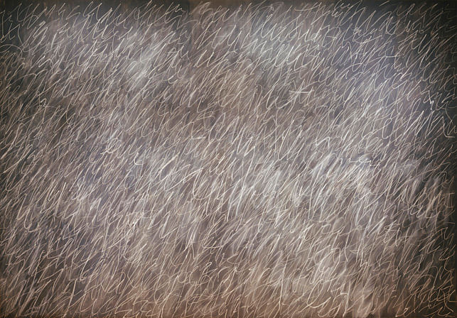 A different painting from Twombly's 'blackboard' series. Credit: MoMA