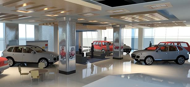 TATA vehicle showroom in the Building