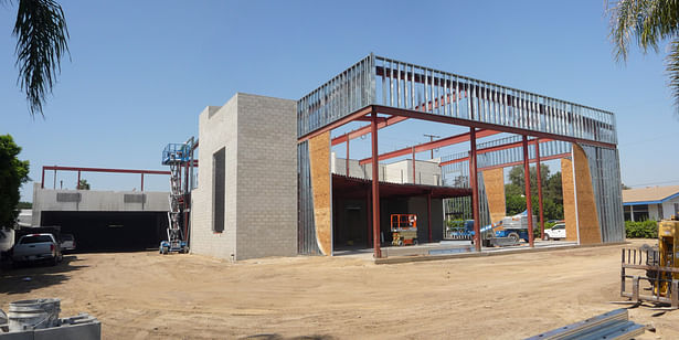 Building Shell Steel Infill Framing Under Construction