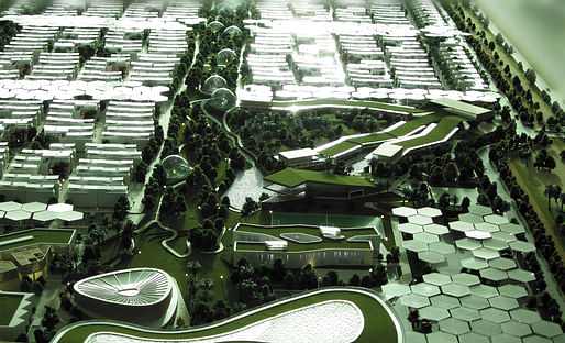 Aerial view of the winning Phase-2 concept for Dubai Sustainable City by Baharash Architecture (Image: Baharash Architecture)