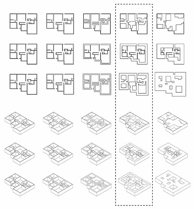 Growth Series: This series looks at the expansion of the suburban house through various methods and increments. These tests explore the limit to which the suburban house can grow before it meets its threshold, or 'moment of explosion.