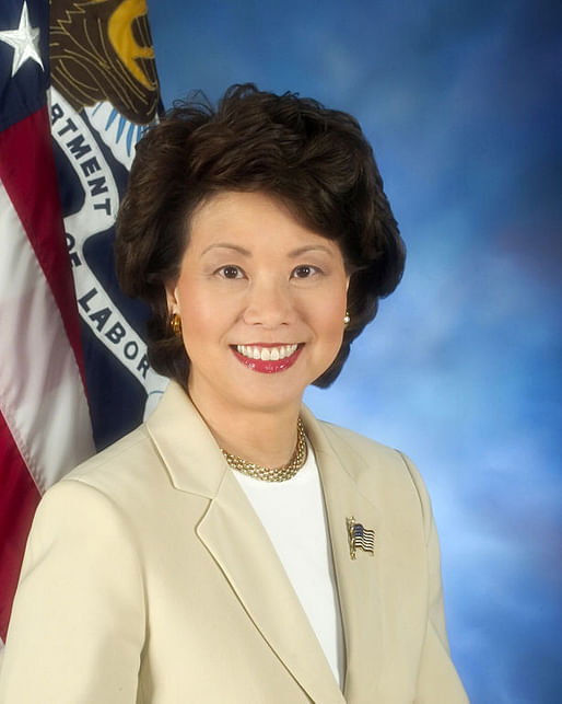 Elaine Chao in a photo as the 24th U.S. Secretary of Labor. Photo via Wikimedia Commons.