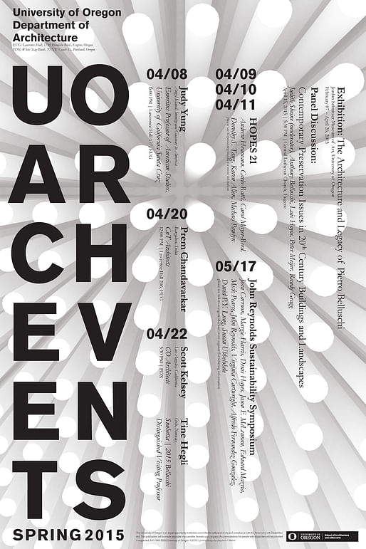Poster design by U. Oregon architecture student Stephen P. Maher.