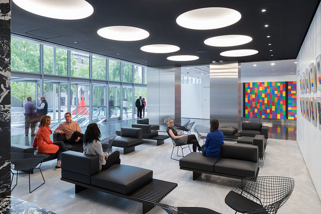 View of The Marlene Hess and James D. Zirin Lounge. Photo by Iwan Baan