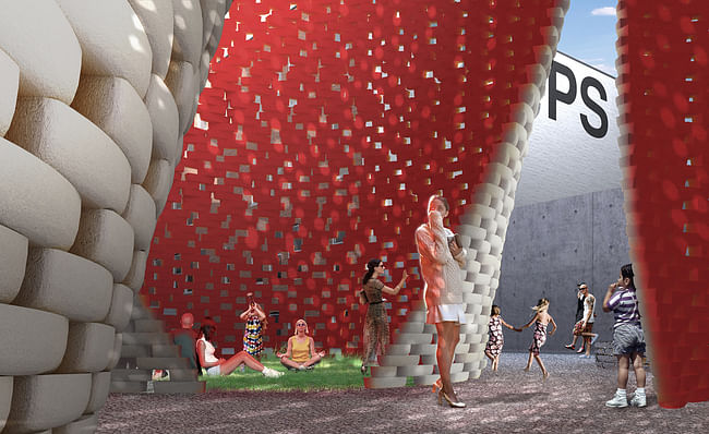 Hy-Fi by David Benjamin of The Living - winner of 2014 Young Architect Program proposal. Image via thelivingnewyork.com