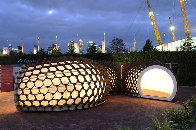 Award for Small Projects: KREOD Pavilion,  London, UK;  Structural Designer: Ramboll; Image courtesy of Structural Awards 2013.