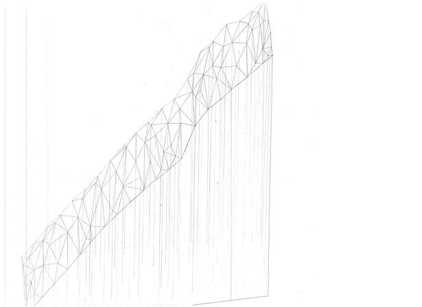 Triangulated Irregular Network (TIN) at a scale of 1'=4' on Clearprint 1000H 26'x40'