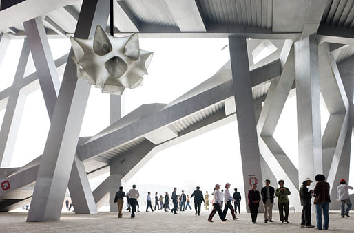 Iwan Baan (Dutch, born 1975). Herzog & de Meuron’s National Stadium, Beijing. 2008. Digital C-print, 36 x 54″ (91.4 x 137.2 cm). The Museum of Modern Art, New York. Gift of the artist. Photograph © Iwan Baan