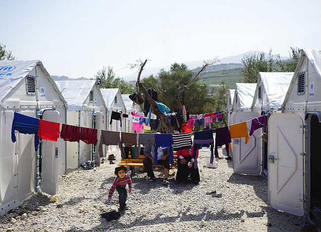 Better Shelter units in Kara Tepe transit site, Mytilene, Lesvos, March 2016. Photo: Märta Terne.