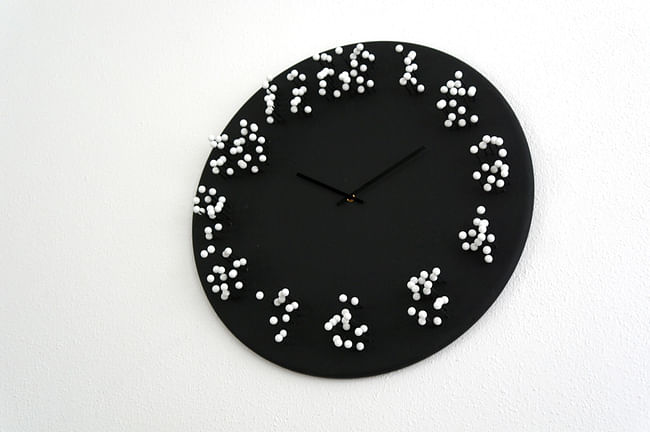 'MOCAP' bamboo wall clock by J.P.Meulendijks (is time an illusion?)