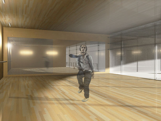 Dance Practice Room - Rendered in Podium and entorage added in Photoshop