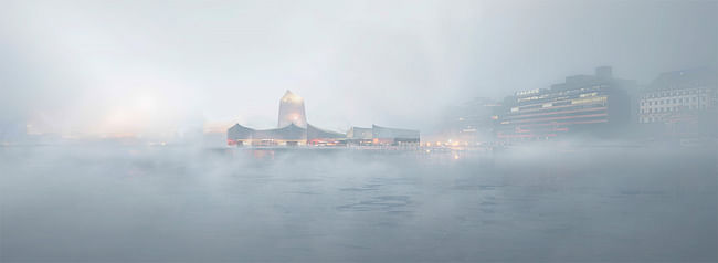 Concept sketch for Moreau Kusunoki's Guggenheim Helsinki, 'Art in the City'.
