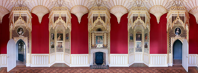 Interiors: Long Gallery Strawberry Hill House by Horace Walpole, restored by Peter Inskip & Stephen Gee. Photo by Kilian O'Sullivan.