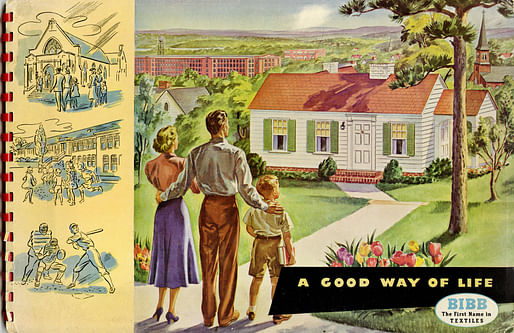 “A Good Way of Life,” the cover of a textile catalog, part of the “Selling the Dwelling” exhibition at the Grolier Club. Private Collection