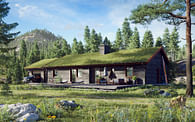 CGI : Wooden house in Sweden