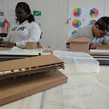 Studio H students Jamesha Thompson and Rodecoe Dunlow at work in the studio. From IF YOU BUILD IT, a Long Shot Factory Release 2013.