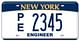 Engineer custom plate. Image via dmv.ny.gov