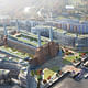 An envisioning of the new Battersea Power Station based on the master plan by Rafael Viñoly.