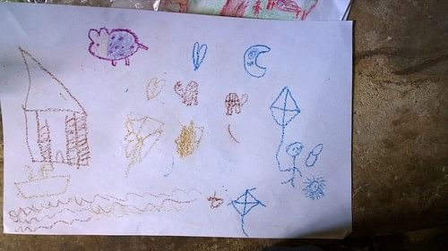 Kids drawing of a typical day