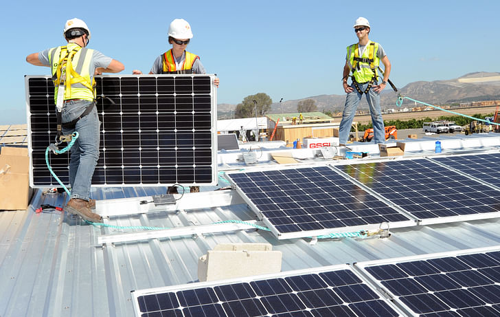 Clemson Solar D students finishing the PV installation