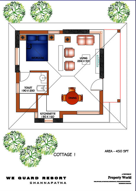 V Guard - 450 Sq Ft Cabin Layout