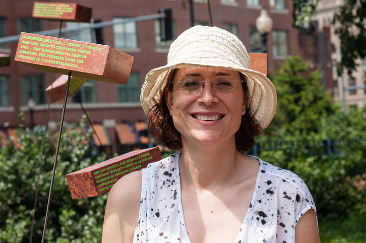 At “Freedom of Information” Art Installation, Boston, 2012 (Photo by Greg Harris/ flash-bulb.com).