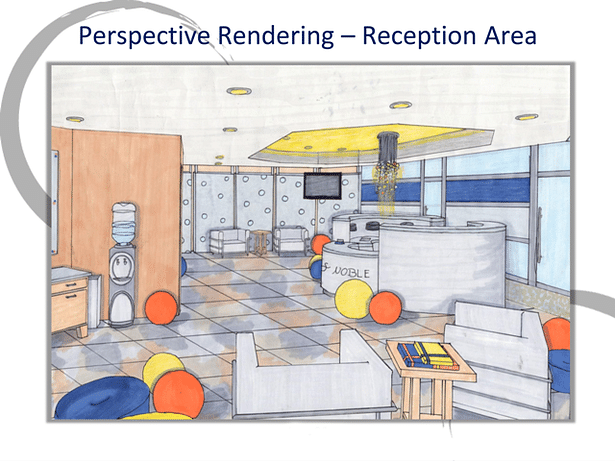 Lobby Area Perspective Rendering