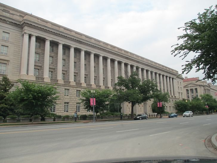 The Internal Revenue Service Building, designed by Louis A. Simon. Photo via Wikipedia.