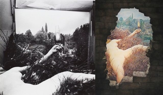 Left: Duchamp's Étant donnés Right: Rafrray's Étant donnés