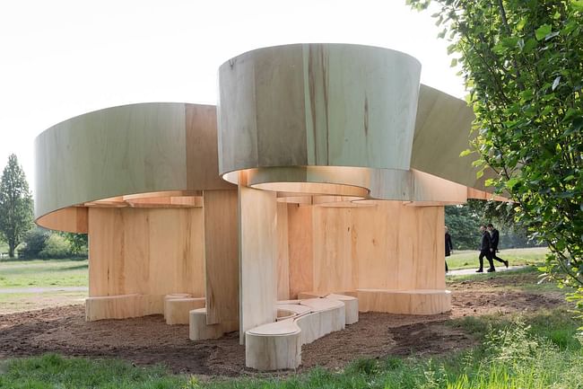 Serpentine Summer House 2016 designed by Barkow Leibinger; (10 June – 9 October); Photo © Iwan Baan