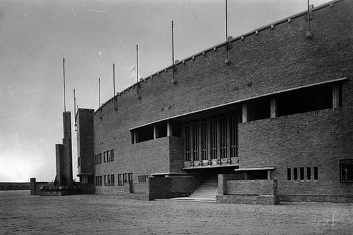 Olympic Stadium in Amsterdam by Jan Wils, 1928. Image: Netherlands Architecture Institute, via architectureau.com.